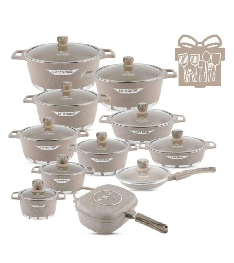 🔥 Gran promoción - 29 utensilios de cocina recubiertos de granito de varias capas con olla antiadherente